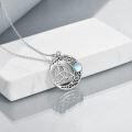 wholesale 925 Sterling Silver Moonstone Pendant Necklace With Celtic Knot Design-0-4