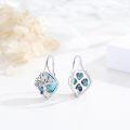 wholesale 925 Sterling Silver Tree of Life Turquoise Stone Drop Earrings for Women-0-4