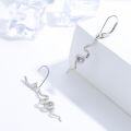 wholesale 925 Sterling Silver Snake Shape Hypoallergenic Leverback Dangle Earrings-0-1