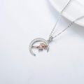 wholesale 925 Sterling Silver Running Girl Moon Pendant Necklace for Women Girls Sports Lover Gifts-0-2