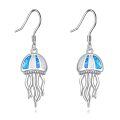 wholesale 925 Sterling Silver Jellyfish Earrings Wholesale With Blue Opal Accents-0-0