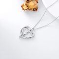 TOUPOP Sterling Silver Heart Initial A-Z Letter Pendant Necklace-0-5