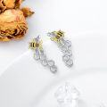 wholesale 925 Sterling Silver Honeycomb Bee Ear Crawler Studs for Women Girls Gifts-0-3