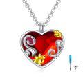 TOUPOP Sterling Silver Red Heart Urn Pendant Keepsake Memorial Necklace-0-0