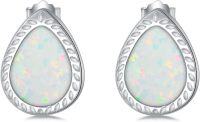wholesale Sterling Silver Opal Moonstone Larimar Turquoise Teardrop Stud Earrings-Opal