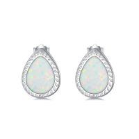 wholesale 925 Sterling Silver Blue Larimar Teardrop Earrings-Opal