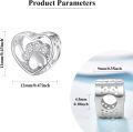 wholesale 925 Sterling Silver Heart-Shaped Charm Bead with Cubic Zirconia Stones - DIY  for Women-0-5