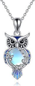 wholesale 925 Sterling Silver Owl Pendant Necklace-0-0