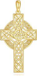 wholesale 14K Gold Celtic Knot Cross Pendant Necklace Religious s for Men & Women-0-0