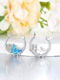 wholesale Animal Hoop Earrings S925 Sterling Silver Dachshund/paw/butterfly/french Bulldog/wiener Dog Earrings For Women Dog Hoop Earring Jewelry Birthday Gifts For Women Daughter Girlfriend Wife Anniversary (butterfly) -0-5