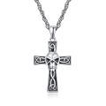 wholesale 925 Sterling Silver Gothic Skull Cross Pendant Necklace Celtic Knot Oxidized Chain-0-0