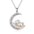 TOUPOP 925 Sterling Silver Cute Animal Necklace Frog Panda Elephant Koala Pig Fox Bunny Wolf-0-0