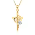 wholesale 14K Solid Heart Pendant with Diamond and Engraved Message I Love You Nana - Mothers Day Gifts for Mom or Grandma-0-0