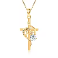 wholesale 14K Solid Heart Pendant with Diamond and Engraved Message I Love You Nana - Mothers Day Gifts for Mom or Grandma-Nana Necklace