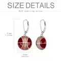 TOUPOP Sterling Silver Sports Earrings Baseball Basketball Volleyball Soccer Football Jewelry Gifts-0-3