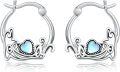 wholesale Sterling Silver Moonstone Retro Owl Hummingbird Butterfly Dragonfly Hoop Earrings-0-0