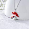 wholesale 925 Sterling Silver Mushroom Pendant Necklace Wholesale Red And White Spotted Design-0-4