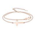 wholesale Rose Gold 925 Sterling Silver Cross & Infinity Charm Bracelet - Faith  for Women and Moms-0-0