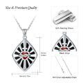 wholesale 925 Sterling Silver Red Heart & Cross Pendant Necklace with Black Onyx and White CZ Stones for Women/Men-0-3