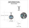 wholesale 925 Sterling Silver Tree of Life Round Abalone Shell Charm Lockets Necklaces for Women Girls s 45cm Chain Length-0-5