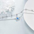 wholesale 925 Sterling Silver Blue Fire Opal Turtle Charm Anklet for Women-0-2