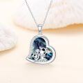 wholesale 925 Sterling Silver Mom Heart Shape Animal Pendant Necklaces for Women Girls Family Love Gift-0-104