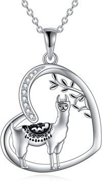 wholesale 925 Sterling Silver Alpaca Pendant Necklace for Women Girls Gifts Jewelry 43cm Chain Length-Llama