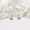 wholesale 925 Sterling Silver Abalone Shell Hen Stud Earrings for Women -0-2