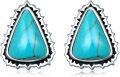 wholesale 925 Sterling Silver Triangle Turquoise Stud Earrings for Women - Boho Chic Western Style s-0-0