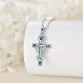 wholesale 925 Sterling Silver Infinity Love Cross Abalone Shell Inlay Pendant Necklace for Women Girls Religious Christian s 45cm Chain Length-0-2