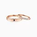 TOUPOP 925 Sterling Silver Diamond Personalized Wedding Band Set For Couples-0-4