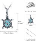 wholesale 925 Sterling Silver Turquoise Sea Turtle Pendant Necklace for Men & Women-0-2