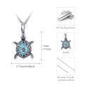 wholesale 925 Sterling Silver Sea Turtle Pendant With Turquoise Shell Charm-0-2