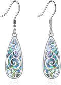wholesale 925 Sterling Silver Abalone Shell Filigree Teardrop Dangle Earrings  for Women-0-0