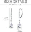 wholesale 925 Sterling Silver Blue Austrian Crystal Pear Drop Leverback Earrings for Women's Gifts-0-47