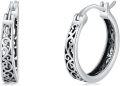 wholesale 925 Sterling Silver Hypoallergenic Small Hoop Scrollwork Huggie Earrings for Women-0-0