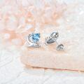 wholesale 925 Sterling Silver Heart-Shaped Blue Topaz Shark Stud Earrings-0-2