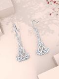 TOUPOP 925 Sterling Silver Celtic Knot Dangle Drop Earrings Irish Jewelry Gifts-0-4