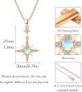 wholesale 925 Sterling Silver Blue Moonstone Star Pendant Necklace for Women and Girls-0-4