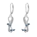 TOUPOP Silver Crystal Animal Earrings (Dragonfly)-0-0