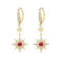 wholesale 925 Sterling Silver Gold-Plated Moonstone & Opal Starburst Leverback Drop Earrings-0-131
