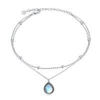 wholesale 925 Sterling Silver Tear Drop Pendant Necklace Wholesale With Moonstone-Moontone Anklet