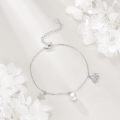 wholesale 925 Sterling Silver Starfish Shell Pearl Adjustable Charm Bracelet Gift for Mom-0-3