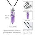 wholesale 925 Sterling Silver Purple Rose Quartz Crystal Pendant Necklace with Flower Design and Cord Chain for Women Girls  48cm Length-0-4