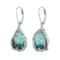 TOUPOP Sterling Silver Gemstone Celtic Filigree Teardrop Dangle Earrings-0-0