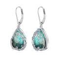 TOUPOP Sterling Silver Gemstone Celtic Filigree Teardrop Dangle Earrings-0-0