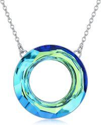 wholesale TOUPOP Women Necklace Sterling Silver Circle Necklaces For Women Crystal Pendant Birthday Mother's Day Jewelry Gifts For Mom Wife Her (a-crystal-22in) -undefined