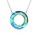 TOUPOP Sterling Silver Crystal Circle Pendant Necklace For Women-0-0