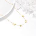 wholesale 14k Gold Celestial Moon Star Sunburst Necklace With Cubic Zirconia For Women-0-2