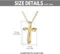wholesale 14K Gold Flower Cross Pendant Necklace with Cubic Zirconia - 18 Inches Chain Length-0-4